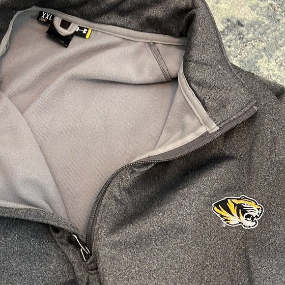 Under armor loose xxl men’s sweatshirt mizzou front pockets heather black poly - Picture 2 of 5